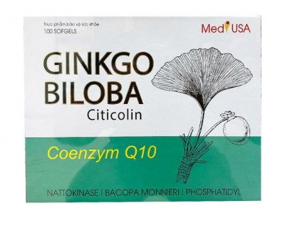 Viên uống bổ não GINKGO BILOBA CITICOLIN Mediusa (H/100V)