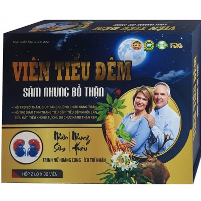 Viên Tiểu Đêm Sâm Nhung Bổ Thận Tăng Cường Sinh Lý (Hộp 2 Lọ X 30 Viên)