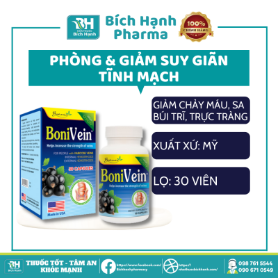 Viên Uống Bonivein Botania - Hỗ Trợ Điều Trị Bệnh Trĩ (30 Viên)