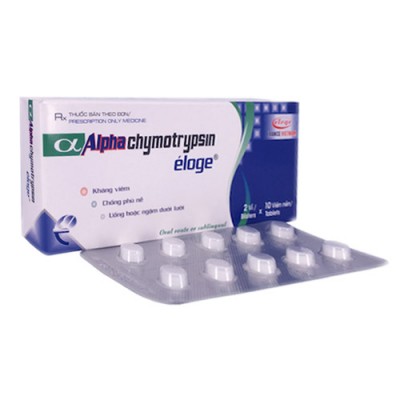 Alphachymotrypsin Éloge (HỘP/100 VIÊN) - Giúp chống phù nề, chống viêm