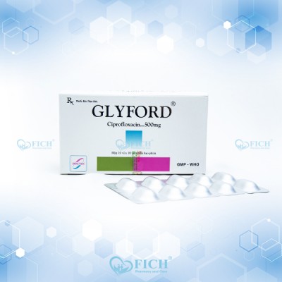 Glyford 500mg (Ciprofloxacin) Hộp/100viên