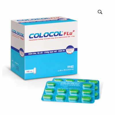Colocol Flu+ - Dùng điều trị các triệu chứng cảm cúm (Hộp 15 vỉ x 10 viên)