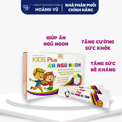 KIDS PLUS ĂN NGỦ NGON (Hộp 20goi x 10ml) - Hỗ trợ tăng cường sức khỏe, giúp trẻ ăn ngon