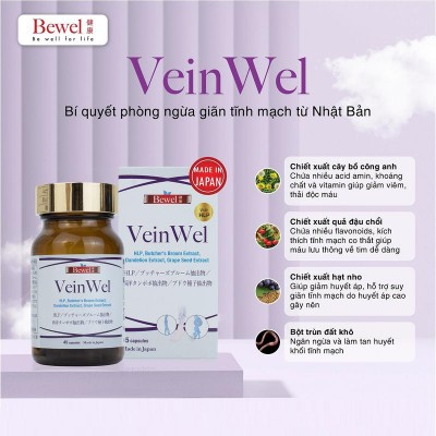 Bewel Veinwel - Hỗ trợ giảm triệu chứng suy giãn tĩnh mạch