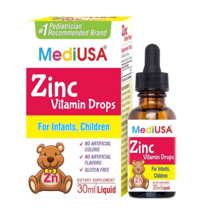 MediUSA Zinc Drops (30ML) - Giúp bé khỏe mạnh, ăn ngon, kích thích hệ miễn dịch
