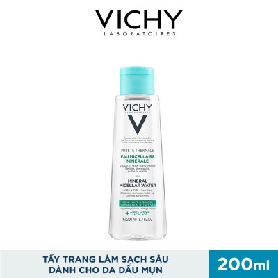 Nước Tẩy Trang Vichy Mineral Micellar Water Pureté Thermale Cho Da Hỗn Hợp Và Da Bóng Dầu 200ml